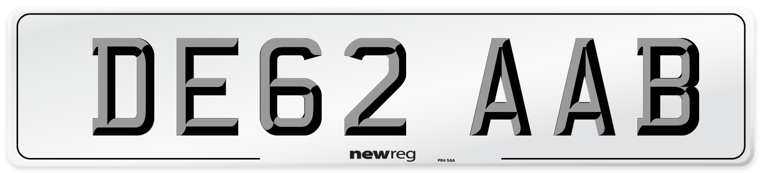 DE62 AAB Number Plate from New Reg